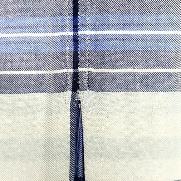 KENNETH COLE REACTION Blue Plaid Long Sleeve Button Up Collared Shirt size M - Picture 12 of 13